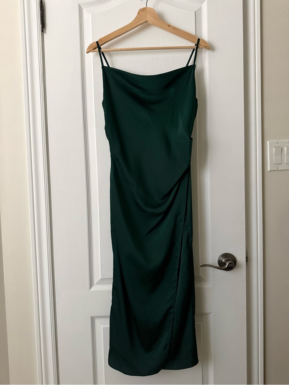Emerald Green Cowl Neck Slip Dress